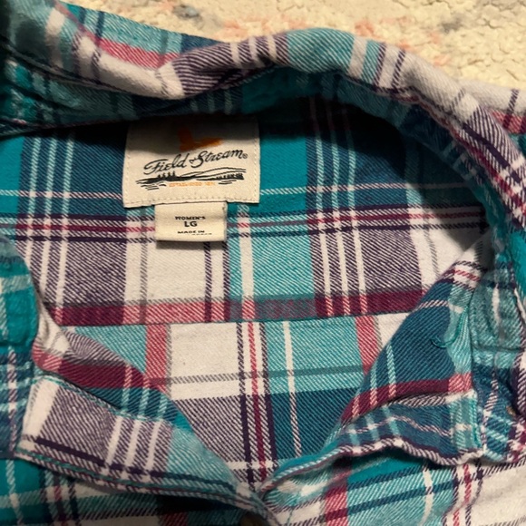 Field & Stream Teal and Purple Plaid Shirt - Picture 4 of 5